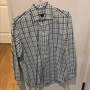 Club Room Blue and Green Plaid Button Down Shirt